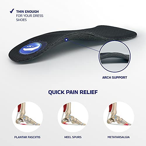 Image of Pure Stride Professional Full Women's Dress Orthotic - Shoe Insert & Support for Metatarsals, High Arch, Flat Feet - Pain Relief for Plantar Fasciitis, Arch, Heel - 1 Pair, Women's 9.5-11