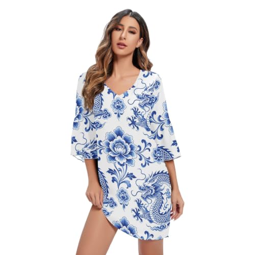 Robe courte en mousseline légère col en V oubliez la chaleur estivale