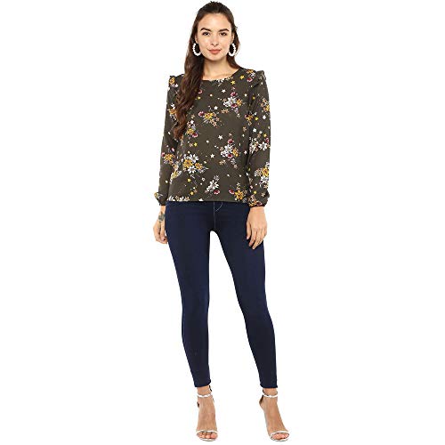 Image of Life by Shoppers Stop Womens Round Neck Floral Printed Top