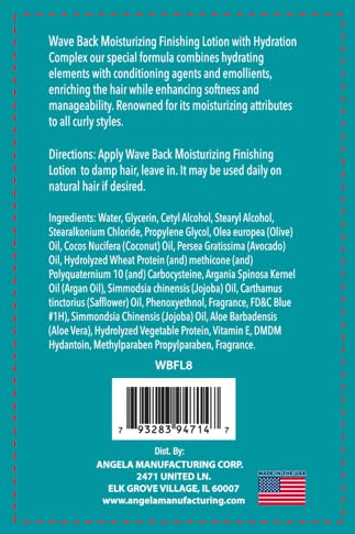Wave Back Moisturizing Finishing Curl Defining Lotion for Curly Hair Anti-Frizz Moisturizing Leave-In Cream for Curly & Wavy Hair Soft Hold Styling Lotion, 8oz - Image 9