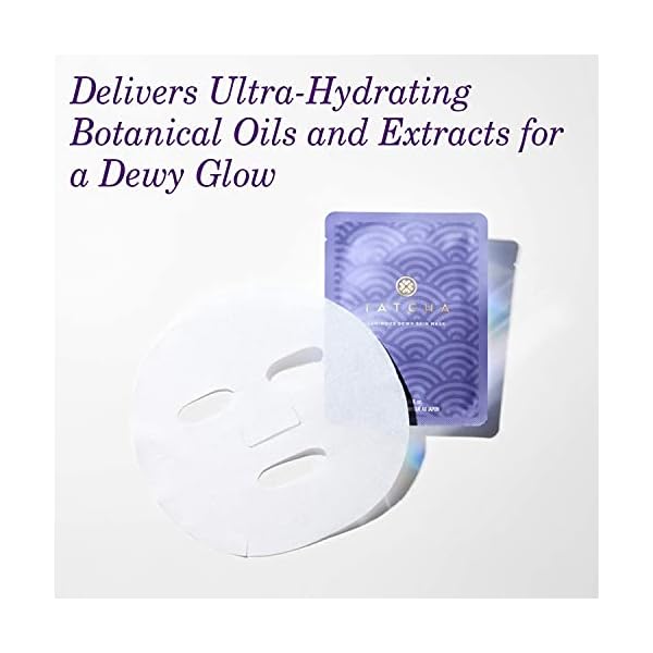Tatcha Luminous Dewy Skin Mask: Nourishing Single-Use Mask Infused with Green Tea, Rice, and Algae for Moisturized Skin…