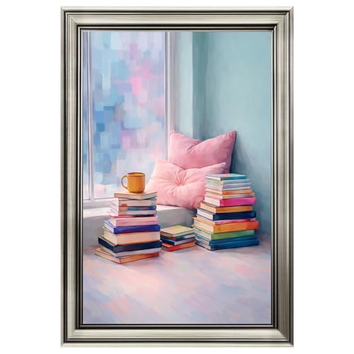 Cozy Reading Nook Poster Canvas Print Art, Vintage Whimsical Pictures