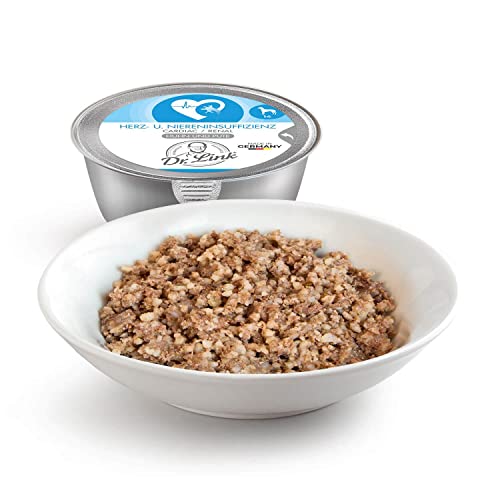 Dr. Link Spezial-Diät Hundefutter für Hunde, Herz & Nieren – Premium Alleinfuttermittel mit Huhn & Pute, Unterstützung der Herz- & Nierenfunktion, Omega-3, hochwertige Proteine – 10x125g Schale