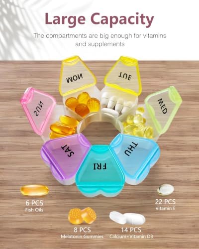 Large Pill Organizer, 7 Day Pill Box, Large Capacity Weekly Organizer — 사진 2