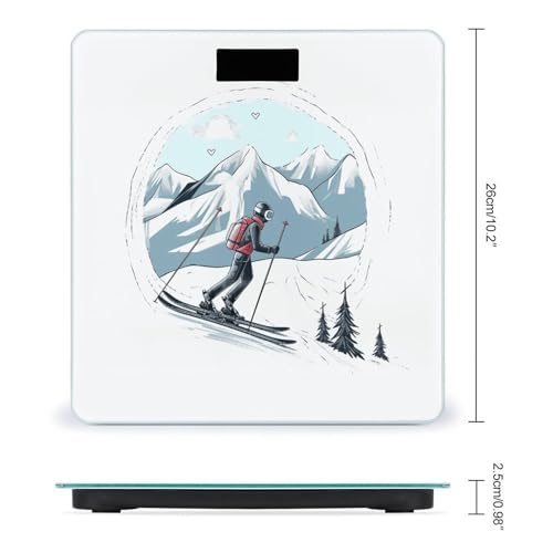 Báscula Digital de Baño con Diseño de Esquí y Capacidad 400lb miniatura 2