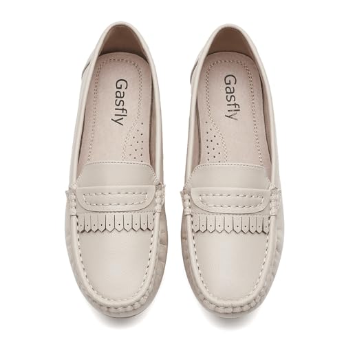Image of Women's Business Loafers Work Casual Flats Shoes Lightweight Penny PU Leather Slip On Walking Shoes