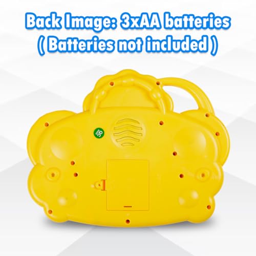 Image of Gooyo GY-88034 Musical Drum & Electronic Piano Keyboard Toy with Animals Sounds Flashings Lights & Music | Piano Keyboard Toy for Kids | Yellow | 3xAA Battery (Not Included) | Gift Box Packaging