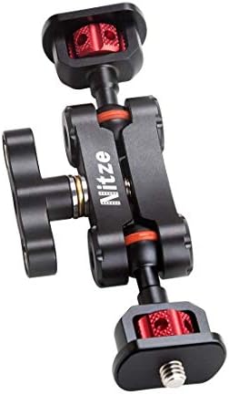 NITZE Adjustable Articulating Magic Arm with Double Ballheads and 1/4 screws Monitor Mount for Field Monitor, LED lights, Audio Recorders, Camera Cage - N50B
