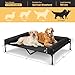 Veehoo Elevated Raised Dog Bed-Cooling Outdoor Dog Cot Bed for Large Sized Dogs Three-Sided Fence Raised Pet Cot with Mesh & No-Slip Feet Dog Hammock Bed with Removable Bolster-47 x 29