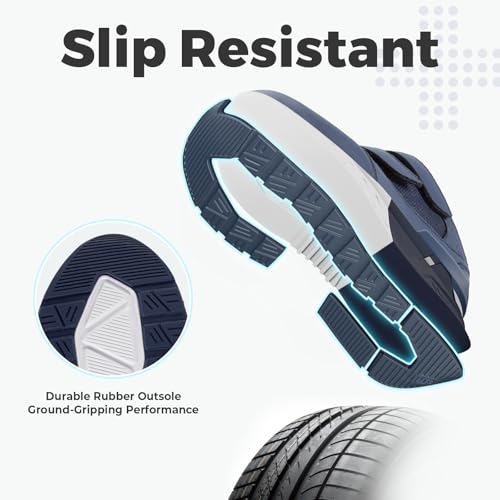Image of FitVille Extra Wide Walking Shoes for Men Wide Width, Hook and Loop Orthopedic Sneakers for Swollen Feet Neuropathy - Rebound Core V8