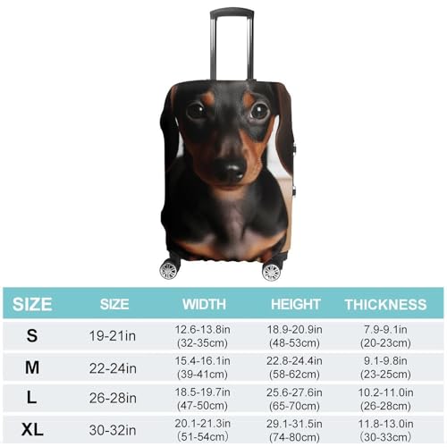 Cute Wiener Sausage Dog Luggage Cover, Washable Elastic Suitcase Cover Protector Fit 18-32 Inch Luggage2