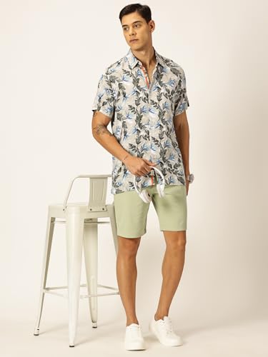 Image of Thomas Scott Men's | Printed | Half Sleeve | Regular Fit | Cotton Rayon | Spread Collar | Casual Shirt