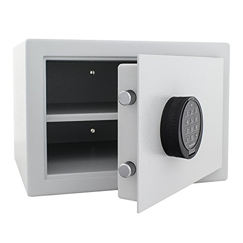 Rottner Möbeltresor HomeStar B300, Elektronikschloss, Lichtgrau, BxH 400x280 mm, Befestigungsmaterial inklusive, bedingter Feuerschutz, 1 Fachboden