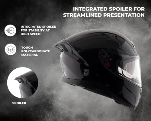 Image of Axor Apex Solid ISI ECE DOT Certified Matt Black Full Face Dual Visor Helmet for Men and Women with Pinlock Fitted Outer Clear Visor and Inner Smoke Sun Visor Dull Black(M)