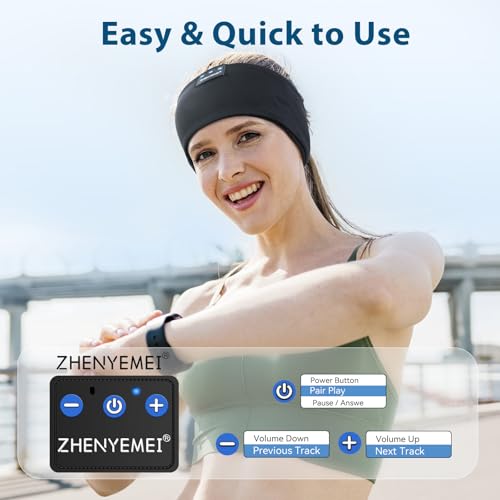 ZHENYEMEI Sleep Headphones Wireless Bluetooth 5.4 Headband, Sports Earphones Sleep Earbuds - image 4