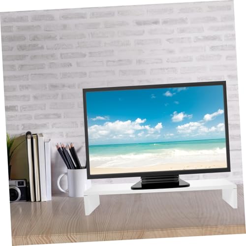 Étagère surélevée pour écran et support moniteur blanc résistant