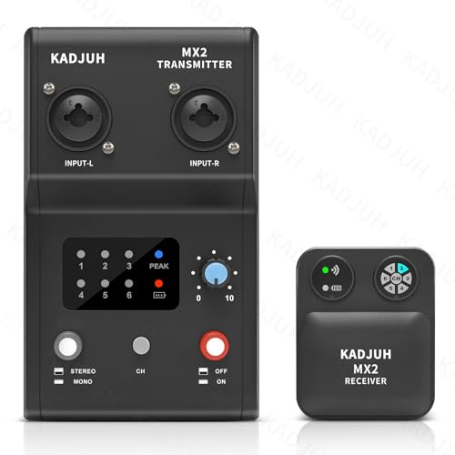 Kadjuh MX2 Wireless in Ear Monitor System 2.4ghz Stereo IEM System Transmitter and bodypack Receiver for Studio