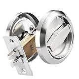 Fylozonu Round Hidden Recessed Cup Door Lock, 304 Stainless Steel Doorknobs, Latch Knob for Privacy Pocket Doors, Door Locker, Flat Door Knob Passage Lock