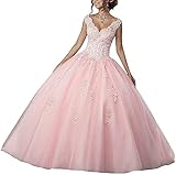 QXMYOO Pink Ball Gown Prom Quinceanera Dresses Long Vestidos De 15 Años