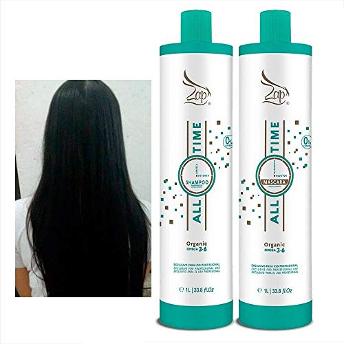 Suavizante brasileño ZAP All Time Organic BIO Mask 1L y Champú 1L