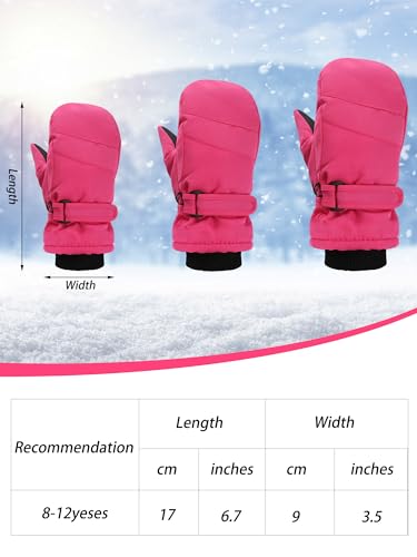 Image of SATINIOR Kids Snow Mittens Waterproof Winter Ski Gloves Warm Thicken Snow Gloves for Girls Boys