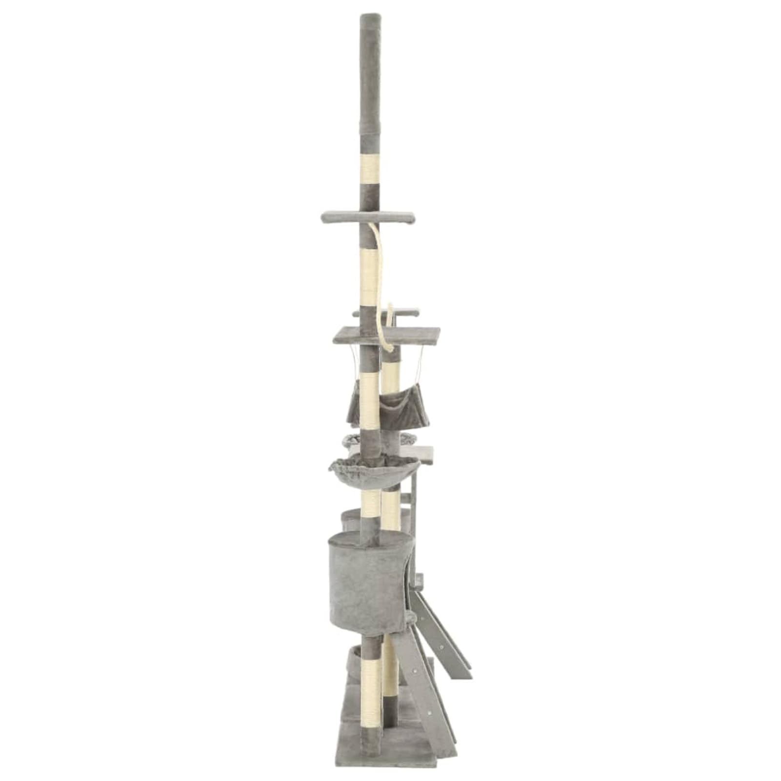 ShGaxin Skrobaczka dla kota z sizalowym słupkiem, kotem, akcesoria dla kotów, rozrusznik dla kotów, drapak dla kotów, 230-250 cm, szary