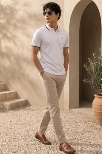 Buy Allen Solly Men’s Solid Polo T‑Shirt White - Image 3
