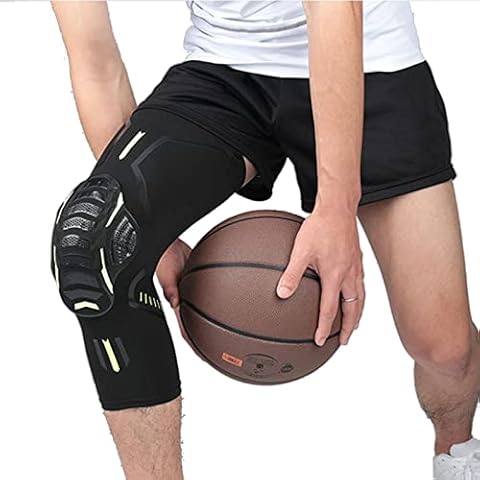 Sport Knee Pads,Breathable,Lightweight,Sweatproof Nylon Anti-collision Guard Protective Gear (L, Black) Cover