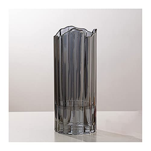 Vase de décoration d'événements en verre strié pour table de salon