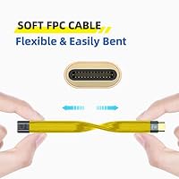 xiwai Gelbes 40 Gbit/s USB4 Stecker auf Buchse, schmales flaches Verlängerungskabel mit 100 W Aufladung und 8K @ 60 Hz, kompatibel mit Thunderbolt3/4 – Ansicht 5