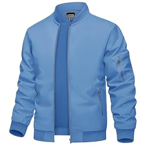 TACVASEN Men's Bomber Jacket Lightweight Casual Spring Fall Windbreaker Zip Up Coat with Pocket