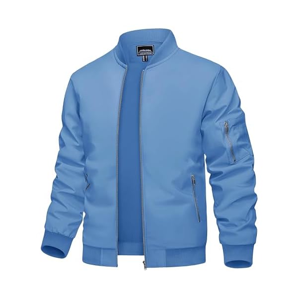 TACVASEN Men's Bomber Jacket Lightweight Casual Spring Fall Windbreaker Zip Up Coat with Pocket