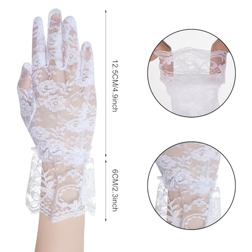 choyaxo 4pcs Silver Necklace Set Including Rhinestone Necklace Earrings Bracelet Gloves for Tea Party Bridal Wedding Formal Costume Jewelry2