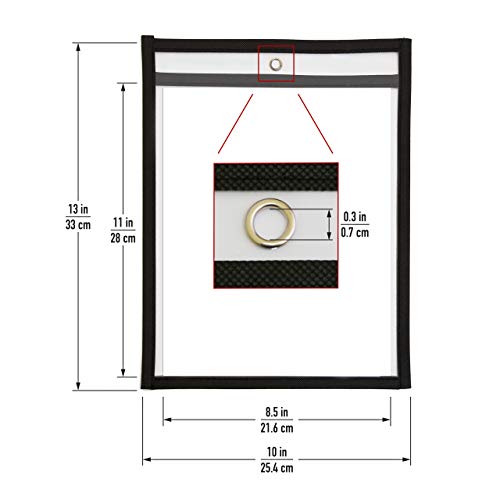Job Ticket Holders 9x12 - (30 Pack), 8.5 x 11 Letter Size, Dry Erase Pockets, Clear & Black Plastic Sleeves - Reusable, Water-Resistant by Paper Plan - Image 2