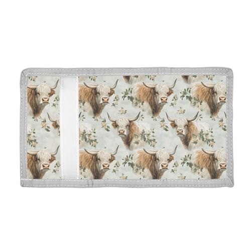 ALAZA Kids Wallets for Boys Girls Toddler Trifold Wallet Children Small Highland Cattle with Zipper Coin Pocket2