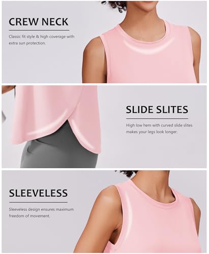 Image of PINSPARK Workout Tank Tops Woman Ice Silk UPF 50+ Athletic Yoga Shirts