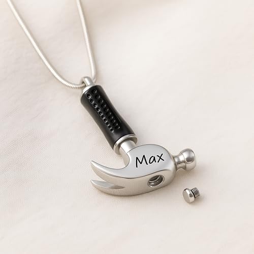 Personalized Handy Man Urn Necklaces For Ashes For Women Men Cremation Jewelry for Ashes Customizable Pet Dog Ashes Necklace Keepsake Memorial Pendant For Adult4