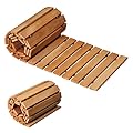 8FT Straight Garden Pathway Walkway, Roll Out Wooden Walkway for Outside, Non-Slip Path with Wire Rope Connection, Patio Pavers Without Knots for Garden, Backyard, Beach, and Wedding Party Pathways