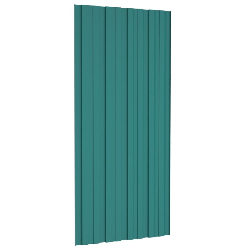 vidaXL 36x Panel para Tejado Plancha Lámina de Techo para Garaje Caseta Placa Cobertizos Establos Casas Móviles Acero Galvanizado Verde 100x45 cm