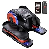 Under Desk Elliptical Machine, Electric Under-Desk Elliptical for Seniors - Mini Elliptical Exercise Equipment for Home with 12-Speed Touch Screen, Remote Control & Reversible Motion (Orange)