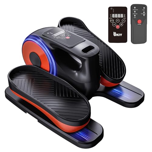 Under Desk Elliptical Machine, Electric Under-Desk Elliptical for Seniors - Mini Elliptical Exercise Equipment for Home with 12-Speed Touch Screen, Remote Control & Reversible Motion (Orange)