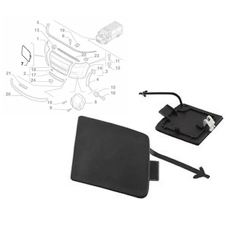 Cache Œillet Remorquage Pour Fiat Ducato/Boxer - Noir 1611707280