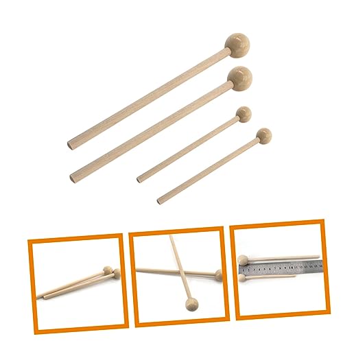 2 pares de baquetas con cabezas redondas para tambores etéreos, xilófonos e instrumentos de percusión con longitudes para uso versátil miniatura 3