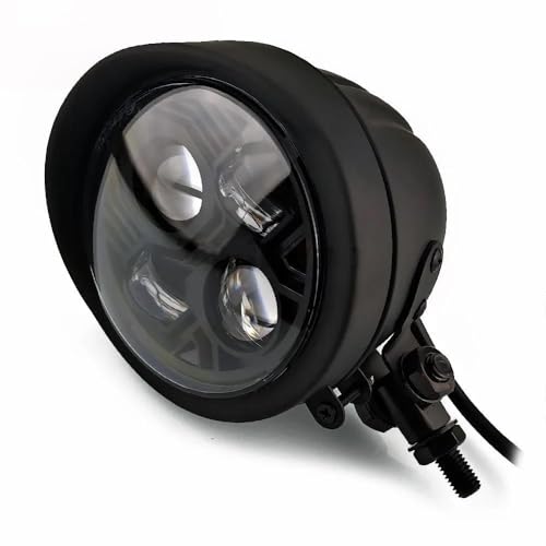 Projecteur de moto LED rétro 4.5'' phare antibrouillard noir pour Road King Softail