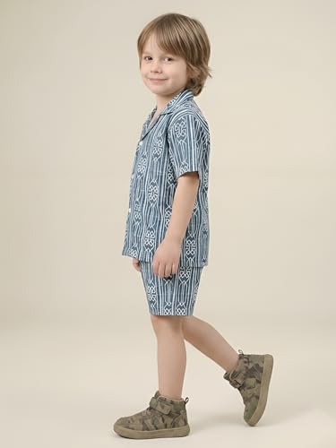 Image of POLKA TOTS Premium Cotton Co-Ord Clothing Set For Boys | Ultra-soft Half Sleeve Shirt & Shorts Combo for Kids Boys | Comfortable Casual - Beach Outfit for Baby Boys & Toddler | Kids Clothes for Boys