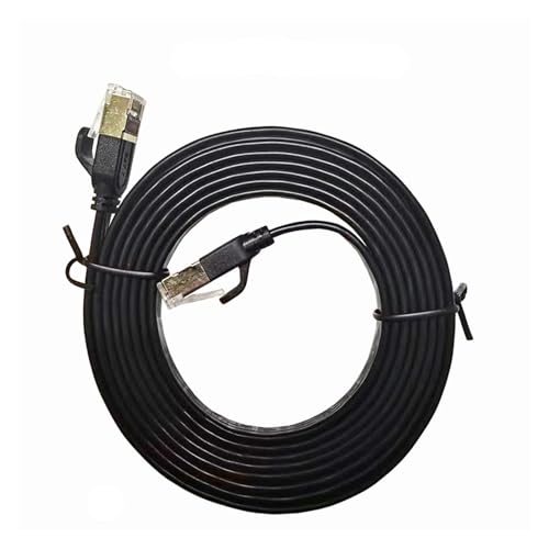 Cable plano Ethernet Cat7 Cat8 1m RJ45 Negro miniatura 1
