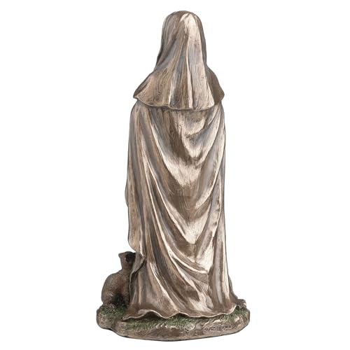 Estatua Saint Gertrude de Nivelles 6 pulgadas Bronce miniatura 5