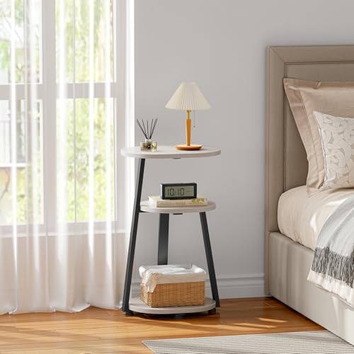 33% Off Small Oval Side Table with Metal Frame - White Maple
