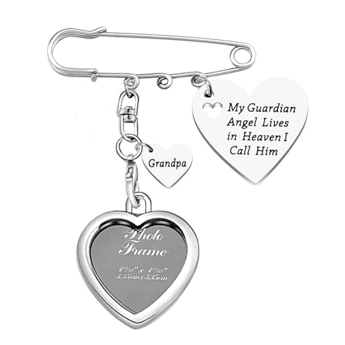 Image of LQRI Wedding Memorial Gift Wedding Boutonniere Bouquet Charm Pin Guardian Angel Grandma Walk Down The Aisle Bridal Charm in Memory of Grandma (grandpa)