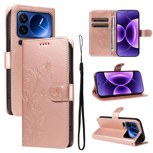 Housse Redmi Note 12 4G or rose motif papillon idéale pour sécuriser vos cartes au quotidien